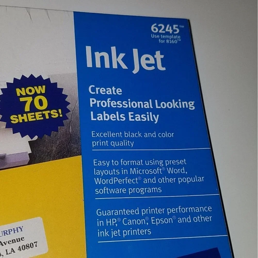 NEW Avery 6245 Ink Jet 2100 White Address Labels 1